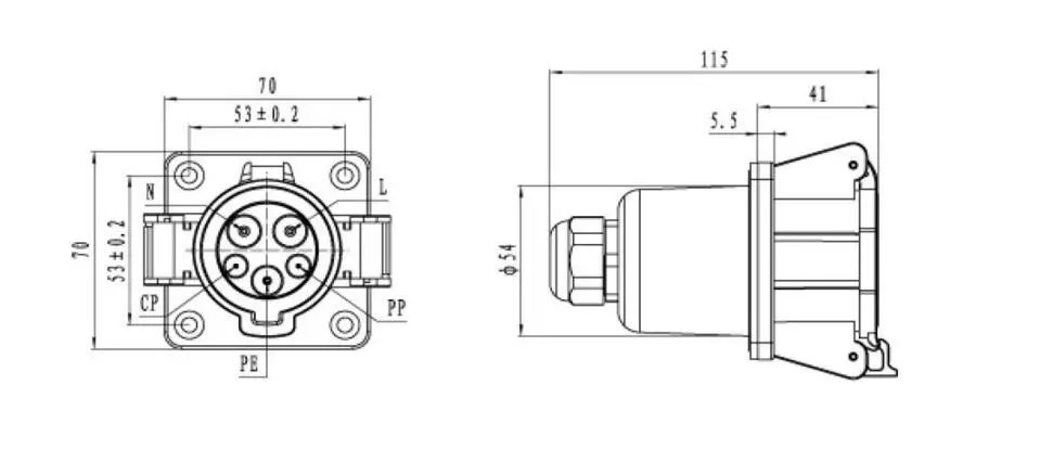 ZWET SAE J1772 16A EVSE разъем США стандарт J1772 электрический автомобиль зарядный разъем кабель 1 метр для 16 ампер 110 до 250 В