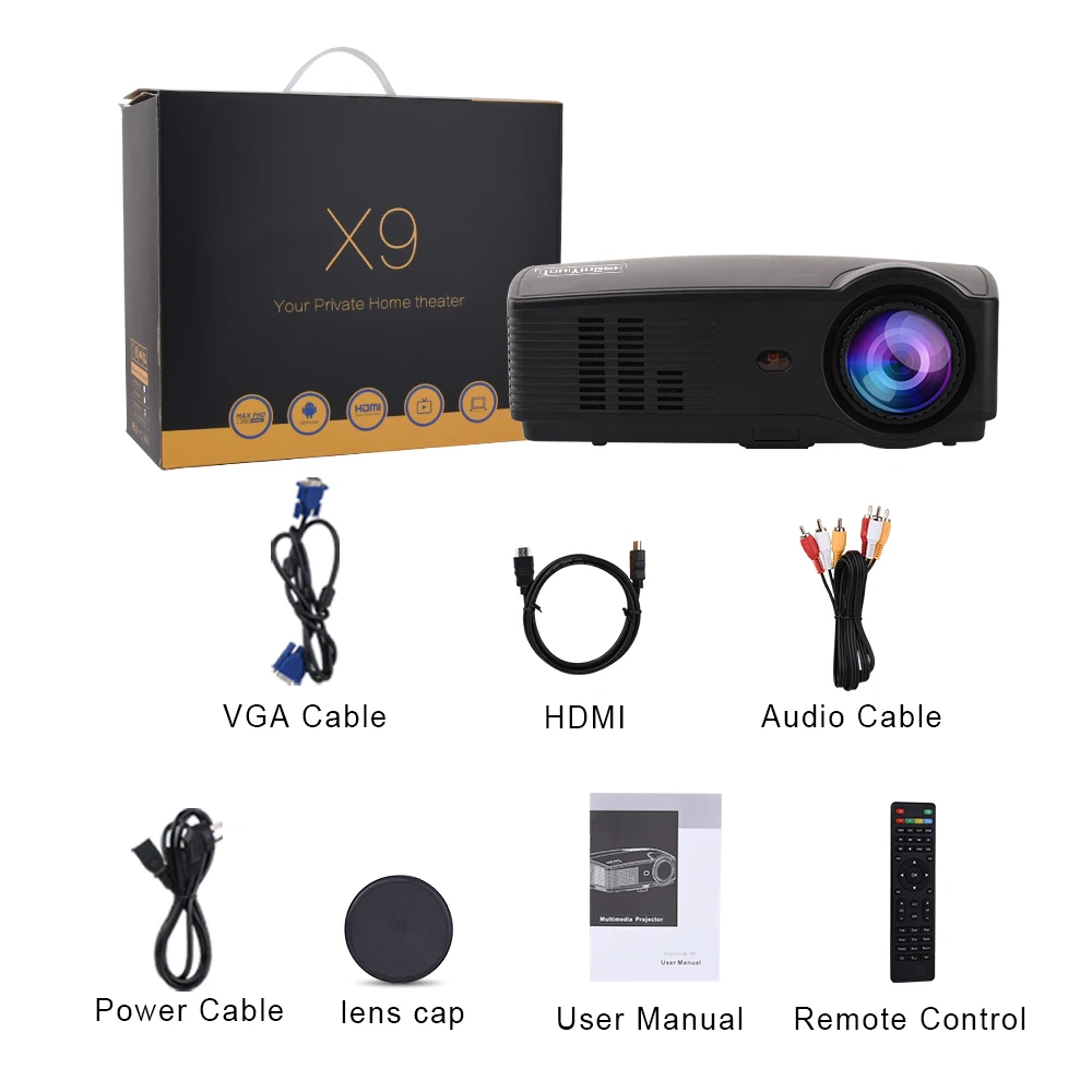 Touyinger Everycom X9 Android Wi Fi проектор 3500 люмен Бимер 1280*800 ЖК дисплей ТВ 720 P Full HD видео DLNA