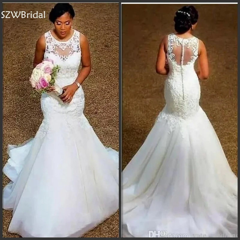 New Arrival Cap sleeve Mermaid wedding dresses 2019 White Lace Appliques Wedding gowns Robe de mariee bride dress New Arrival Cap sleeve Mermaid wedding dresses 2019 White Lace Appliques Wedding gowns Robe de mariee bride dress