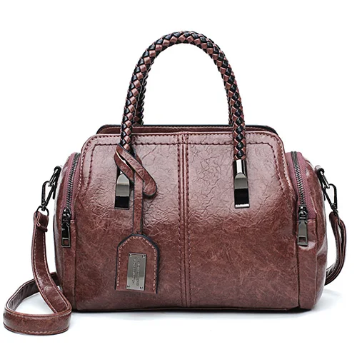 KMFFLY винтажные кожаные сумки Женская сумка высокого качества повседневные женские сумки через плечо сумка через плечо известного бренда женские сумки - Цвет: Purple