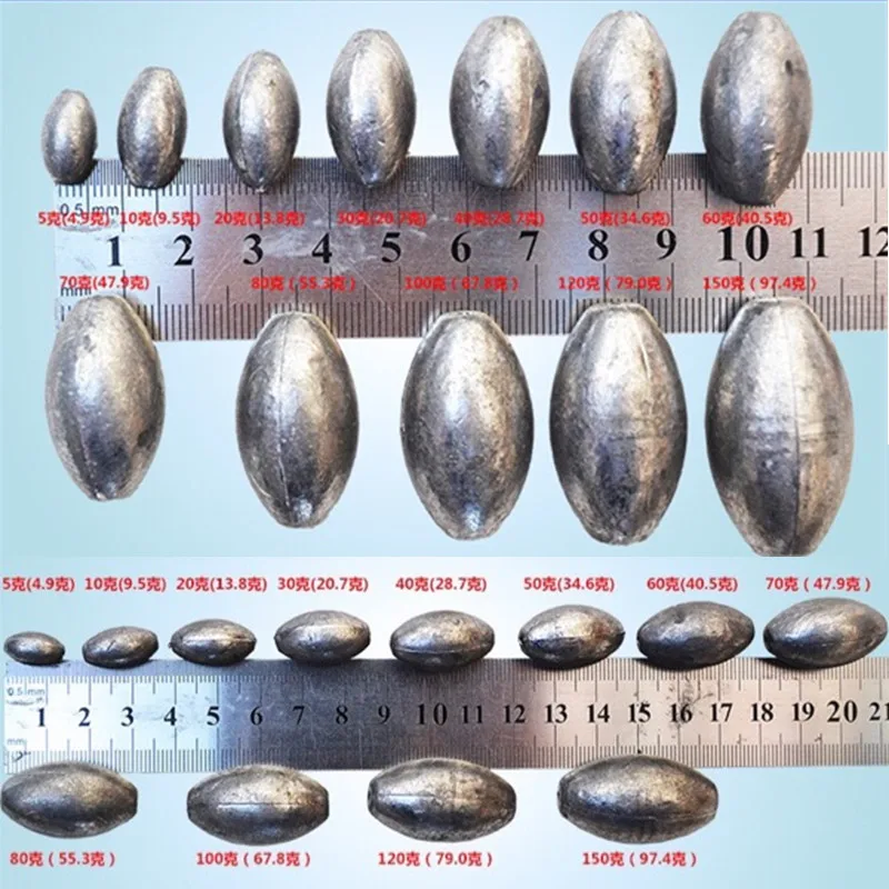 0.4g-5g 10 Sizes Lead pendant lead fall for fishing Increased fish net lead sinker lead pendant for fishing net network  YW-232