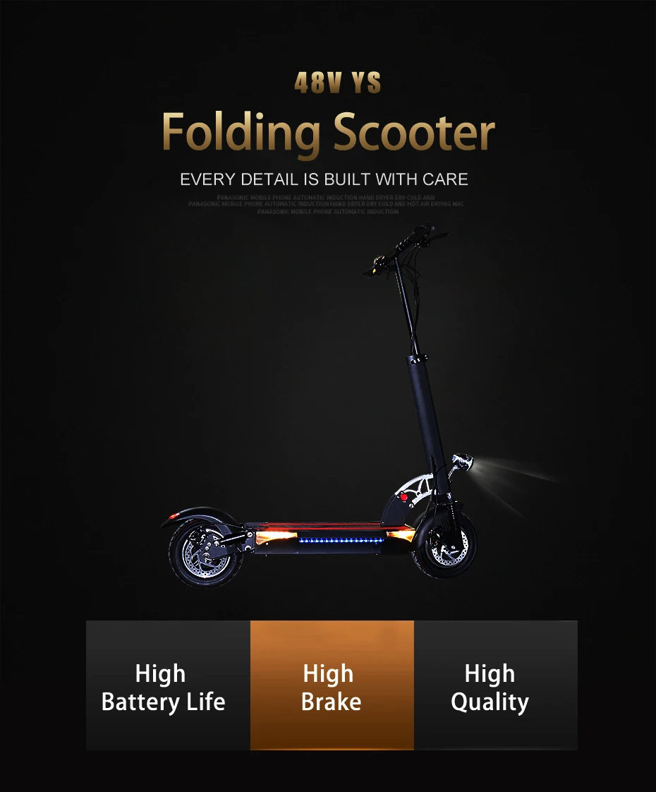 Excellent Electric Scooter 48V 500W Adult Patinete Electrico Motor Scooter Motor Trotinette Electrique Adulte Escooter  e Scooter Electric 1