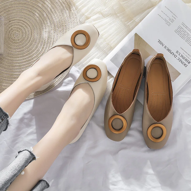 

Luxury Shoes Women Designers 2019 Spring Women Flats Elegant Office Ladies Shoes A922