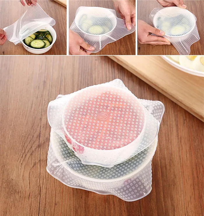 

New Reusable Seal Vacuum Lid Stretch Food Silicone Bowl Cover Food Wrap Fresh Keeping Kitchen Tool