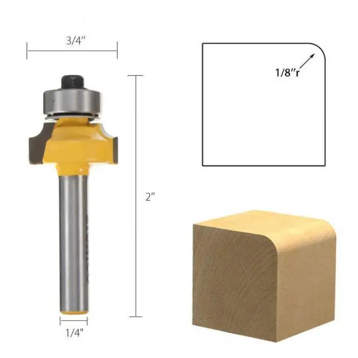 4 шт. 1/4 "хвостовик фрезерные деревообрабатывающие станки инструменты Круглый маршрутизатор Набор бит радиус резец древесины инструменты