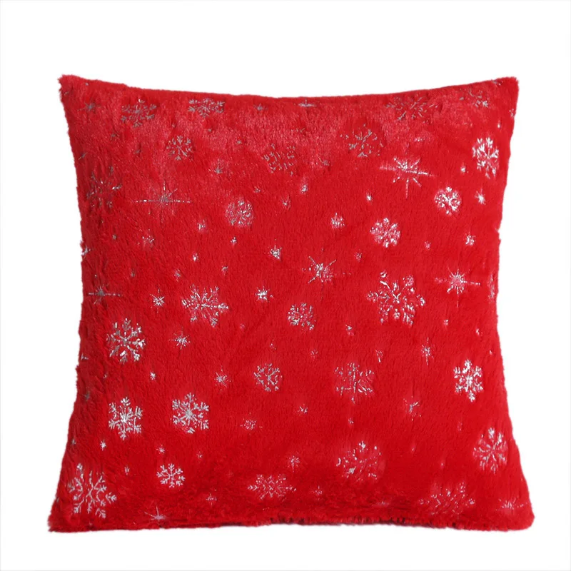 Decorative Pillows 45x45cm Silver Snowflake Cushion Cover Plush Throw Pillow Case Seat Sofa Bed Pillow Case for Living Room New
