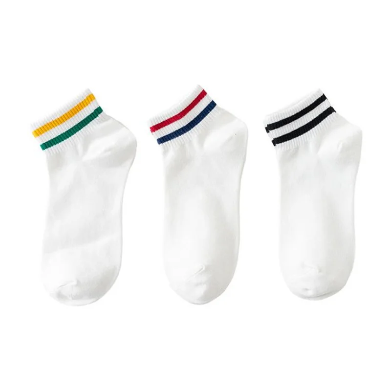 

3pcs 2019 NEW Korean woman socks Two Stripes Cotton Socks summer Retro School Student Hiphop Skate Fashion white harajuku hot