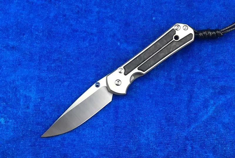 Kevin John Mini Trumpet Sebenza 21 Flipper M390 Blade Folding Knife Titanium Carbon Fiber Handle Camping Outdoor EDC Tools