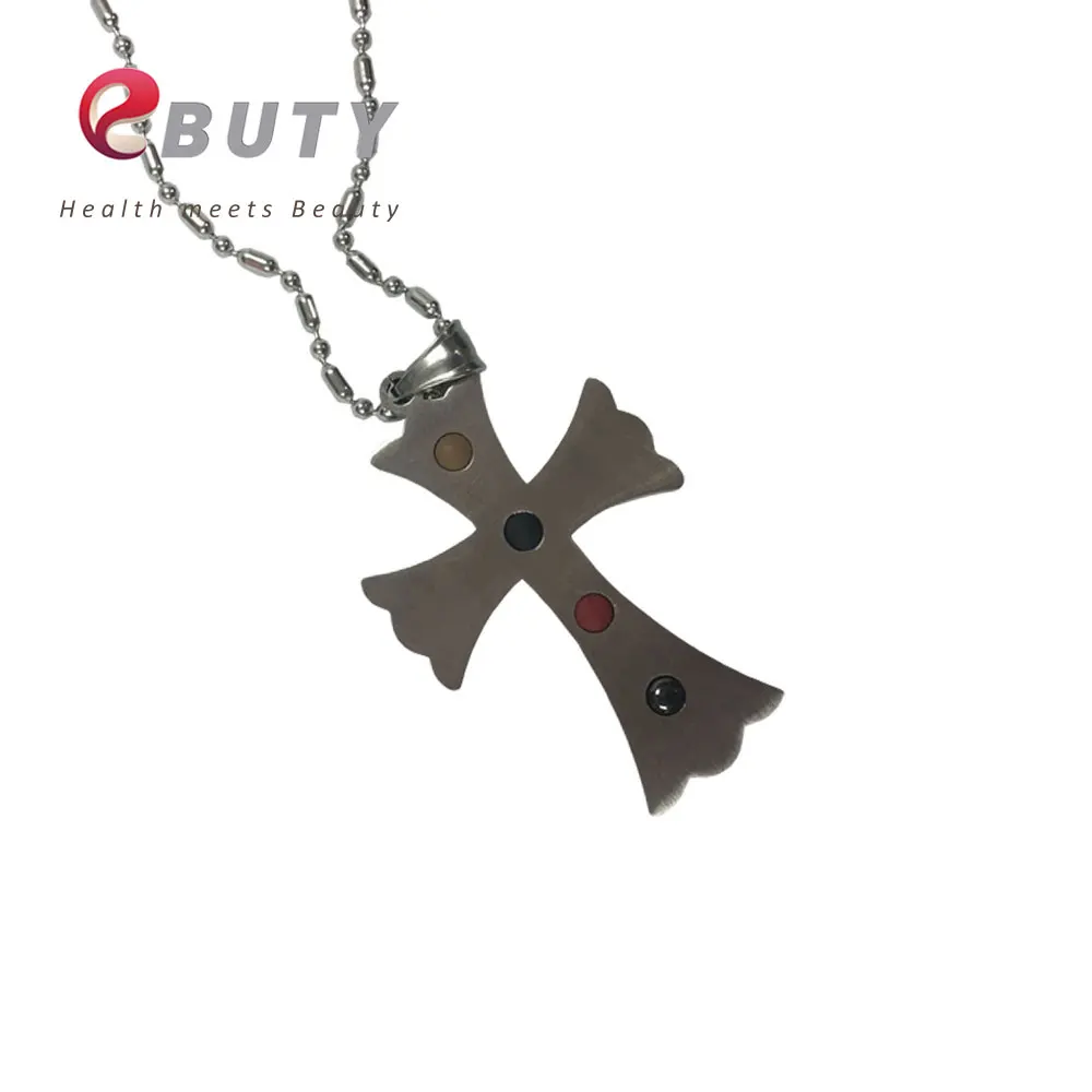 

Newest Men Crossing Steel Pendants with Health Energy Balls 4 in 1 Best Gift Jewelry Accessories Charms With Retail Box 5pcs