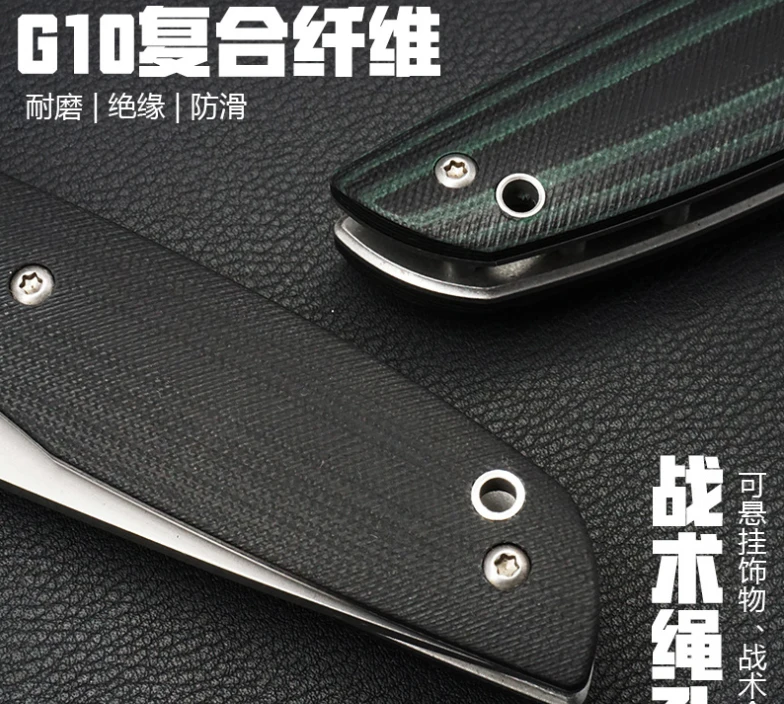 Pocket folding knives D2 blade 59HCR Ball Bearing system G10 handle Tactical outdoor camping useful survival knife DEC tools