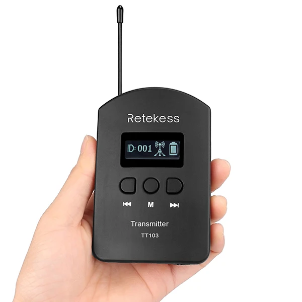 Retekess TT103 UHF беспроводной аудио портативный 1 передатчик+ 1 микрофон+ 1 USB кабель для системы гида для синхронного перевода