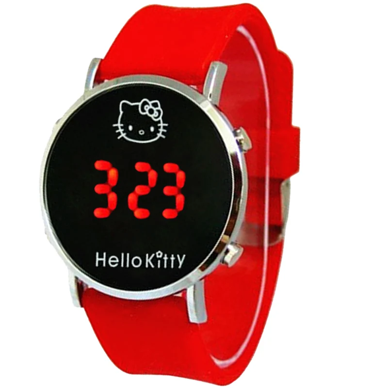 

LED Cat Cartoon Hello Kitty Watch Children Kids Gift Quartz Girl Wrist Kids Digital Child Clock Silicone Relogio Enfant Feminino