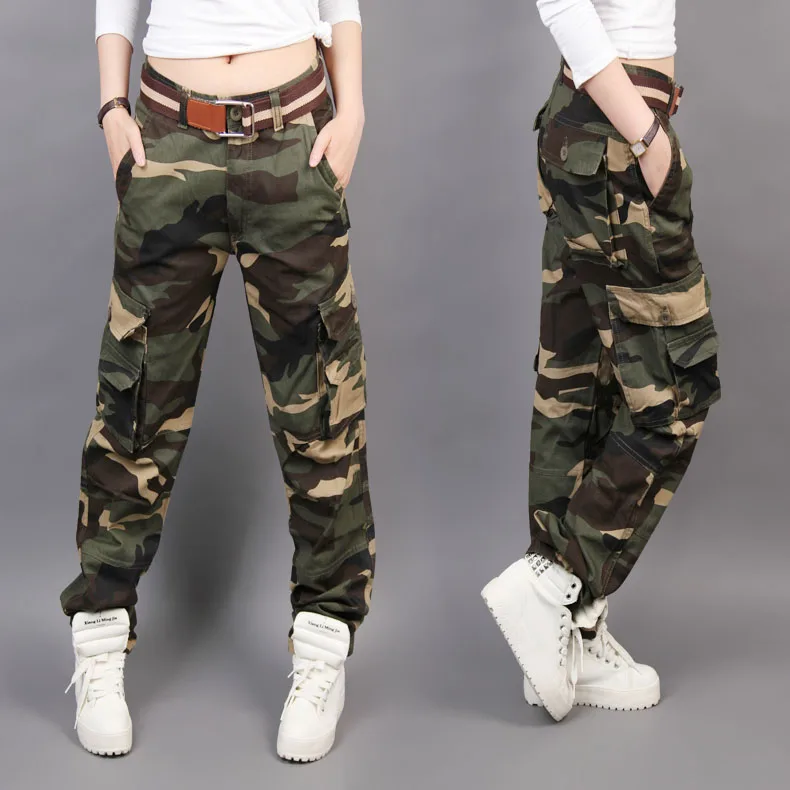 Дизайн, летние камуфляжные штаны, женские модные повседневные свободные брюки-карго, женские военные штаны