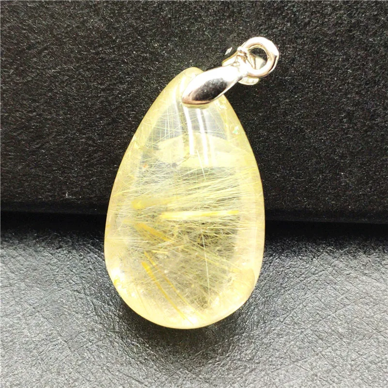 Natural Gold Rutilated Quartz Pendant (3)
