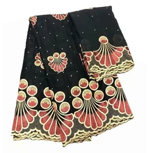 Швейцарская кружевная африканская вуаль, хлопок, вышивка, плотная кружевная ткань, высококачественные Африканские кружева для свадьбы 5+ 2 ярдов/партия