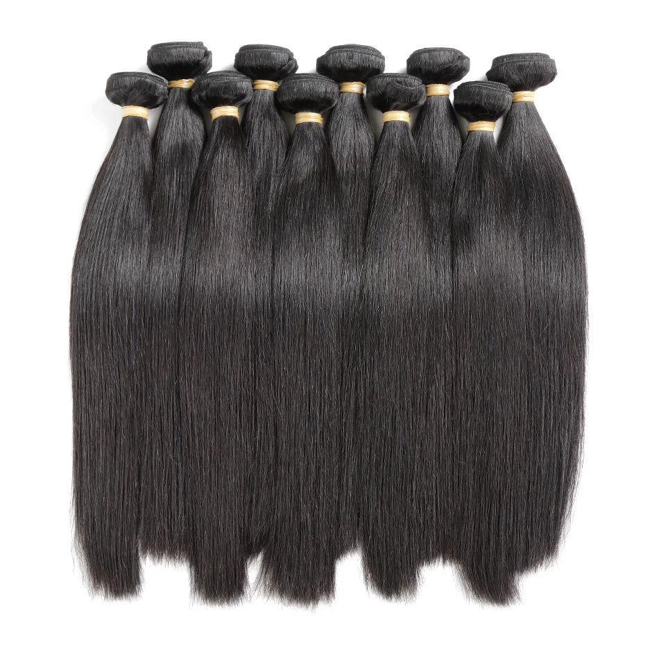 Luvin 10 шт много бразильские человеческие волосы ткет прямые необработанные девственные волосы с бесплатной доставкой