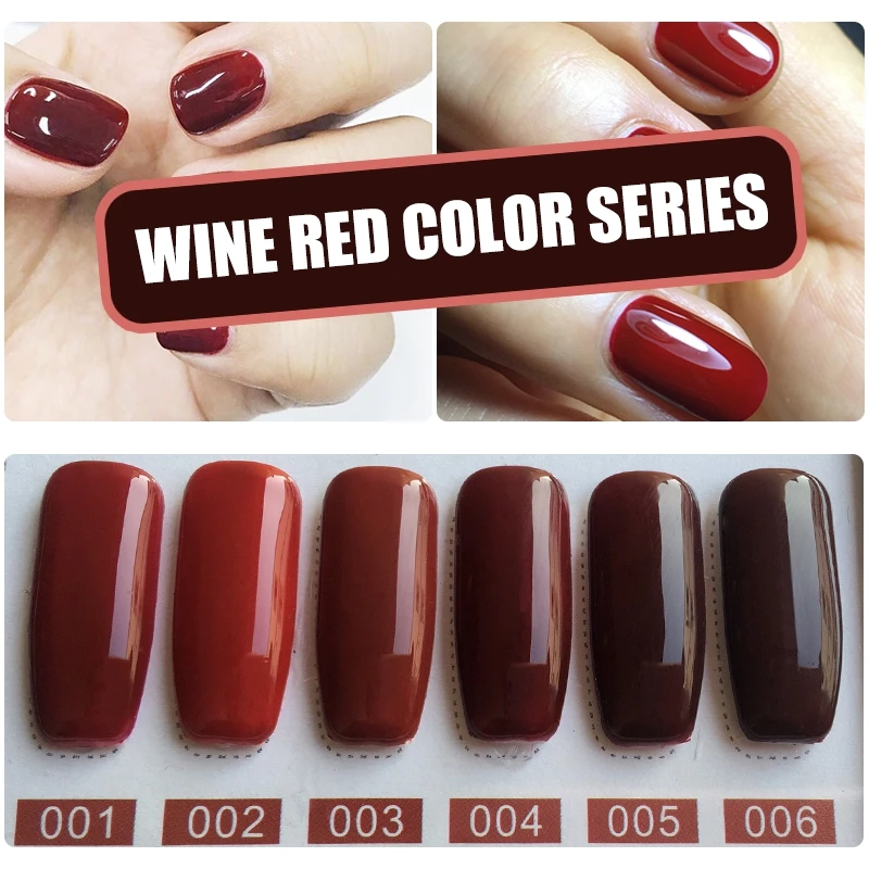 YIFEI высокое качество УФ-гель для ногтей набор 10 мл замачиваемый лак для ногтей Vernis полуперманентные украшения ногтей УФ-гель лак 6 шт - Цвет: Wine Red Color