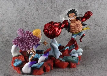 

19CM Japanese anime figure one piece Luffy VS Donquixote Doflamingo action figure collectible model toys for boys