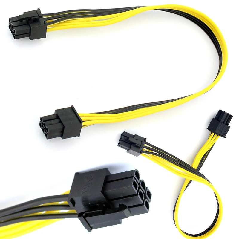 Graphics Video Card Miner Mining Wire 18AWG 1PCS PCI-E PCIE PCI-Express 6P Male to 6Pin Male DIY Power Cable BTC Extended