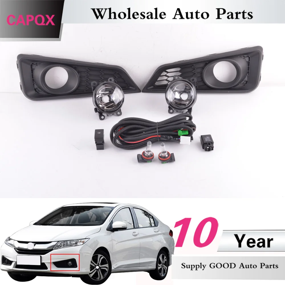 

CAPQX FOR HONDA CITY GM6 2015 2016 LED Front bumper Fog Light Lamp with wire Foglight foglamp 33950-TJA-H01 33900-TJA-H01