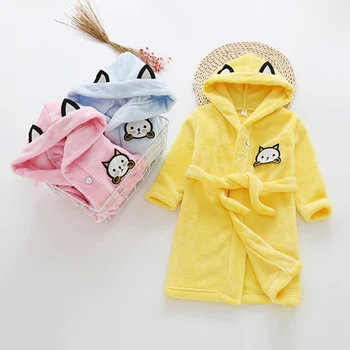 

Children Robes Soft Baby Bathrobe Cute Animal Cartoon Babies Blanket Kids Hooded Bathrobes Toddler Bath Towel