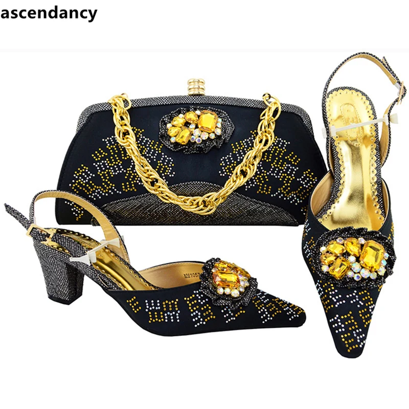 Sacs Dames Nigeria Et Parti Chaussures Décoré teal Mariage bleu Ensemble or Strass Sac Noir wine Correspondre Italiennes Avec À Royal Noir rose Pour peach Couleur XxCqwnY