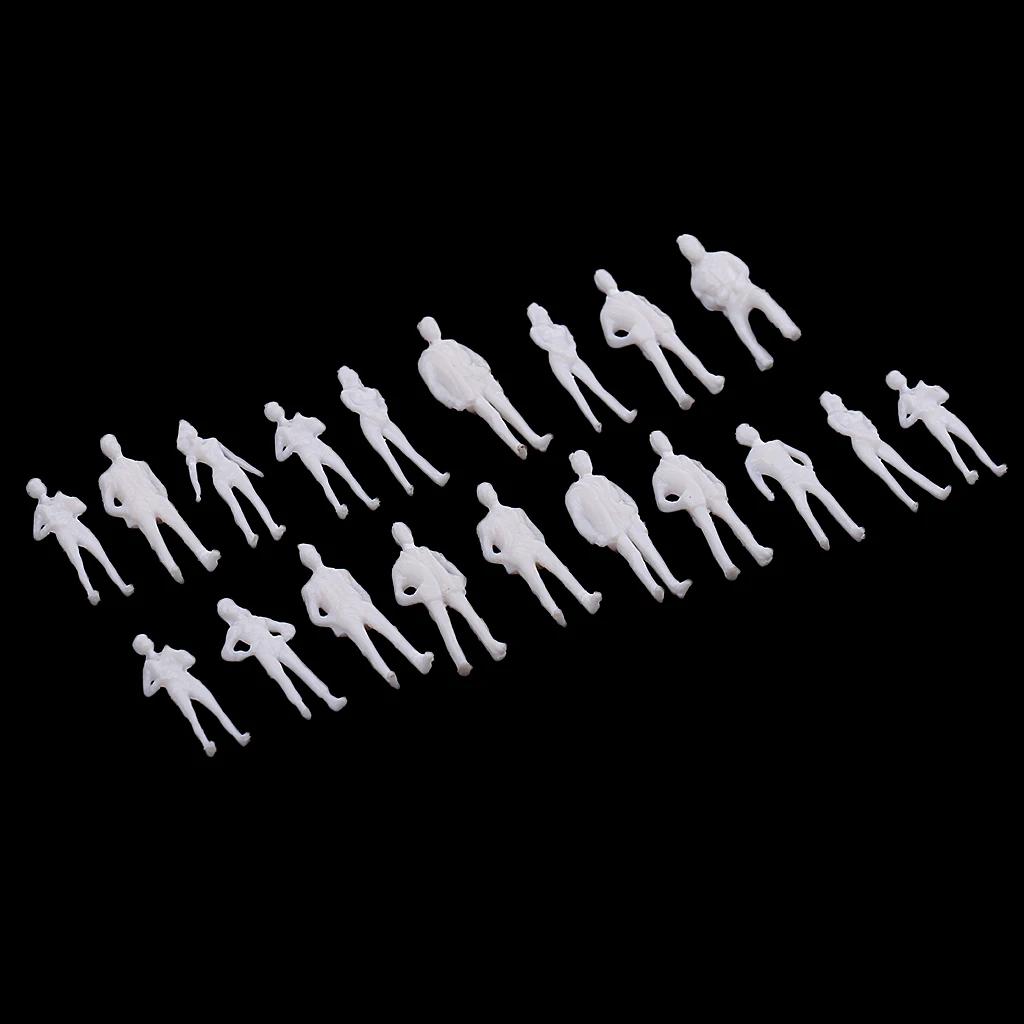 20 Pieces 1/75 Scale Unpainted Model People Architectural Figure Miniature