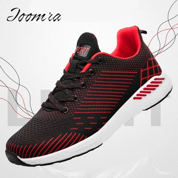 

Joomra New 2018 Lovers Casual Shoes Spring Breathable Mesh Lovers Footwear Big Size 35-48 Light Weight Couple Leisure Shoes