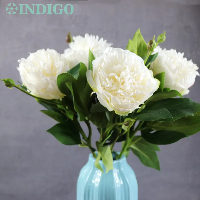 

High Quality New Peony 2 heads Tree Peony Decorative Flower Artificial Wedding Flower Party Event Silk Fake Flower Free Shipping