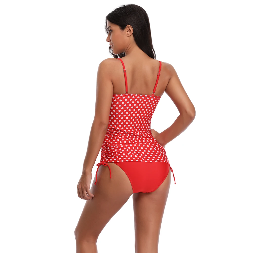 “ Dot do Vintage Tankini Conjunto Swimwear Acolchoado Halter