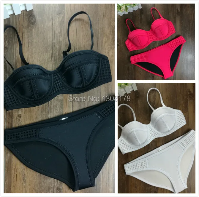 

Neoprene Swimwear Women Bikini Set Sexy Swimsuit Push Up Triangle Neoprene Biquini 2019 Female Summer Bathing Suit