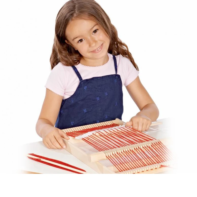 

Wooden Traditional Weaving Loom Montessori Educational Wooden Toys Teaching Children Kids Toys Wooden Weaving Frame