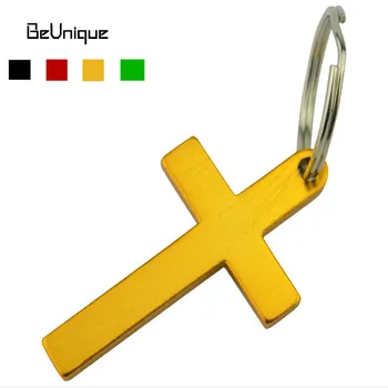 

Christian Cross Shaped Aluminium Bottle Opener keychain Outdoor Hanging buckle key ring Can Opener Religious gifts Laser logo