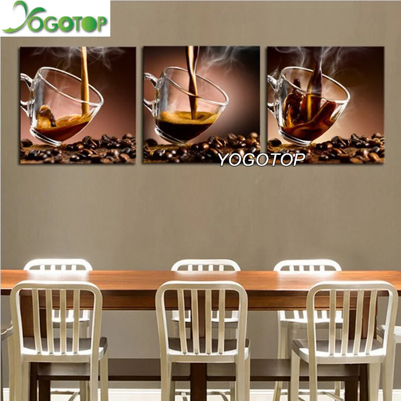 

5D Diamond Painting Cross Stitch Coffee triptych Diamond Embroidery Square Drill Full Diy Diamond Mosaic Home Decoration VS365