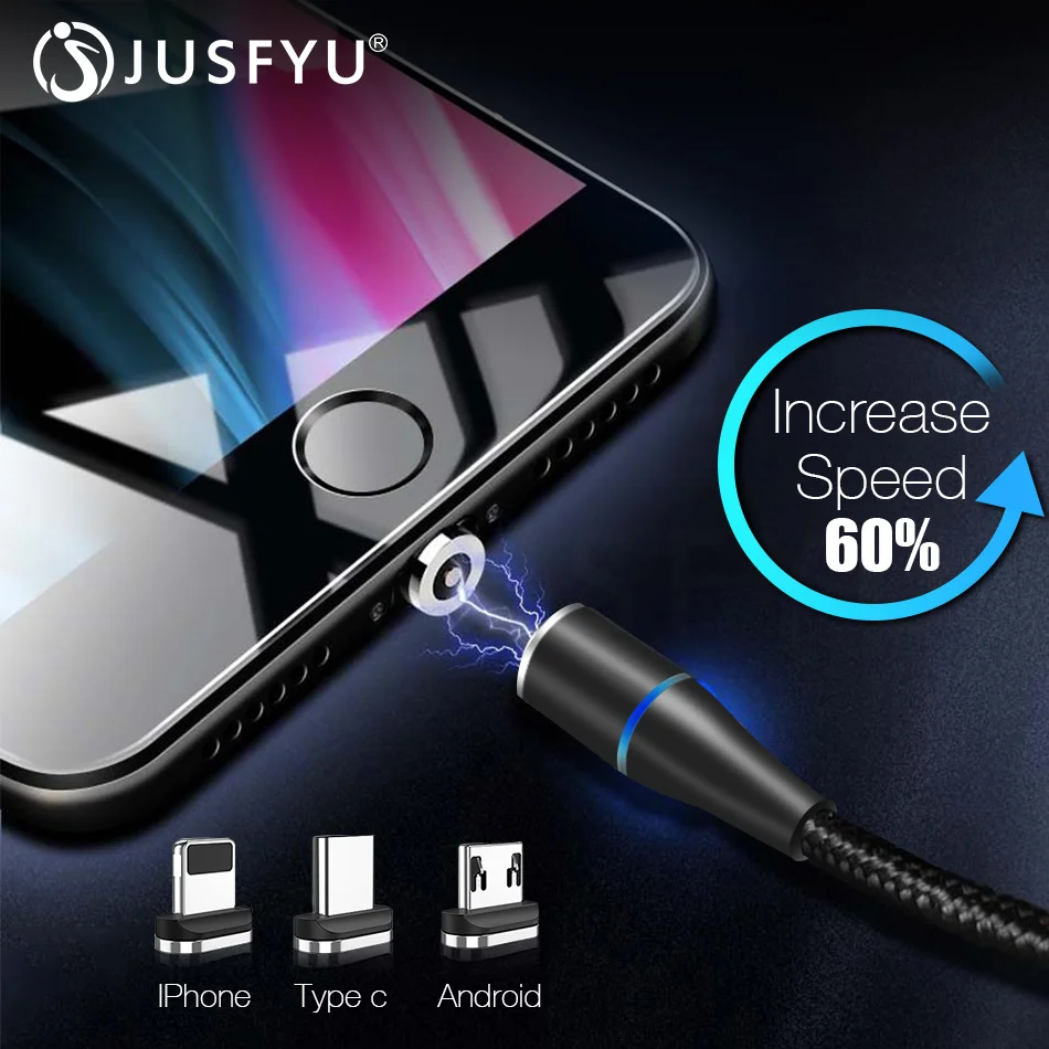 

Magnetic Cable Type C Micro USB 3A Fast Data Charging Magnet Charger Cable For iPhone Xs Samsung Android Mobile USB C Cable Wire