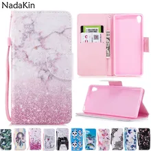 Кожаный чехол-книжка с рисунком для sony Xperia XZ1 Compact L1 L2 XA2 E5 XA XA1, чехол-кошелек с отделением для денег и карт
