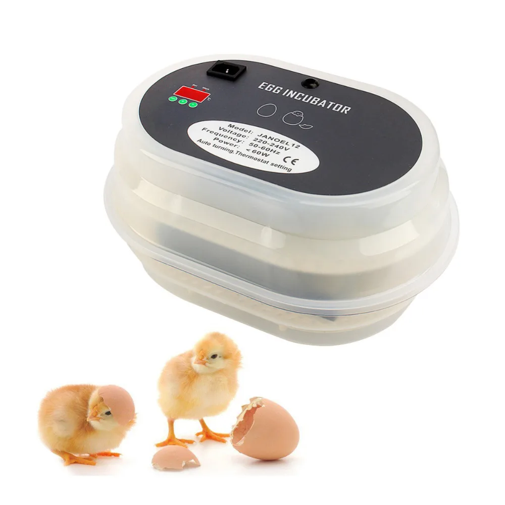 12 Eggs Automatic Egg Incubator Brooder Poultry Incubator Digital Automatic Turning Hatcher Terperature Control Poultry Hatch 12 Eggs Automatic Egg Incubator Brooder Poultry Incubator Digital Automatic Turning Hatcher Terperature Control Poultry Hatch