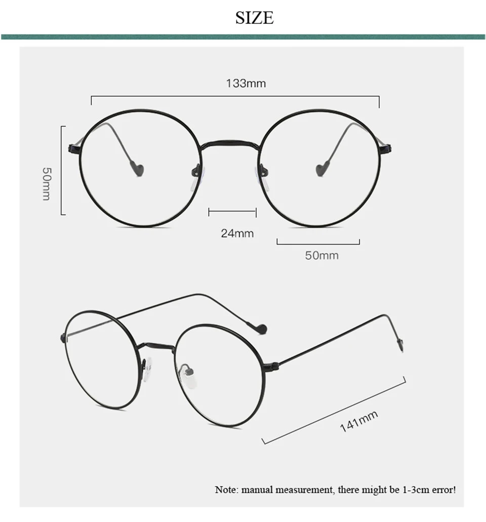 Elbru металлические круглые очки для близорукости, оправа унисекс, очки для близорукости для женщин и мужчин, ретро диоптрий для близорукости-0,5-4,0