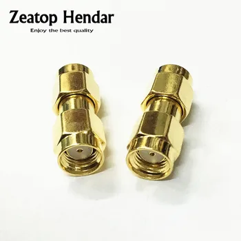 

100pcs Brass Type RP-SMA Male to RP-SMA Male Plug (Female Pin )Straight Connector RP-SMA Adapter