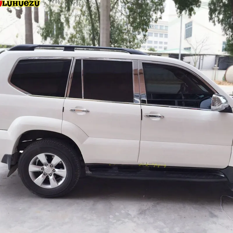 

Luhuezu Stainless Steel Full Window Trim Car Cover For Toyota Land Cruiser PRADO LC120 FJ120 2003-2009 Accessories