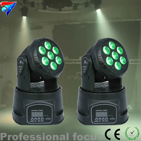 

Free Shipping 2pcs/Lot High Quality Mini Wash 7*12W RGBW LED Moving Head Light