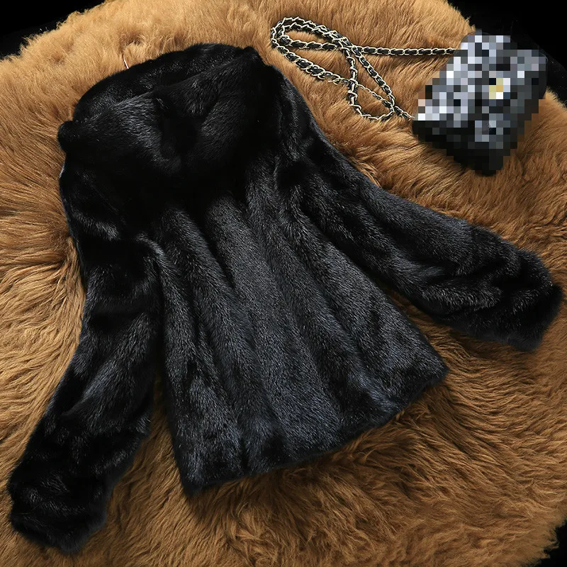 Пальто из натурального меха норки, осенне-зимнее пальто, женская одежда, винтажное пальто с капюшоном, женская короткая куртка в Корейском стиле, Chaqueta Mujer MY1063
