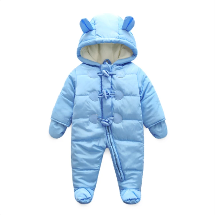 Г., зимняя одежда для малышей утепленный хлопковый комбинезон, верхняя одежда, цельнокроеная одежда Зимний комбинезон для мальчиков зимняя одежда для малышей серый цвет, от 6 до 18 месяцев - Цвет: Light blue