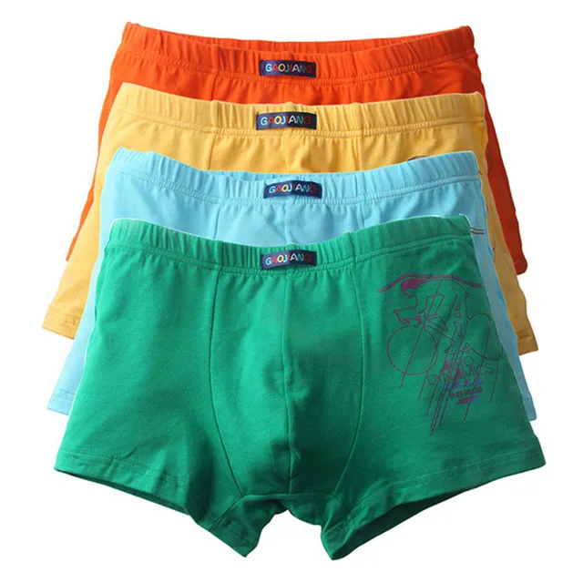 4Pcs/Lot Organic Cotton Kids Boys Underwear Pure Color Babys Shorts