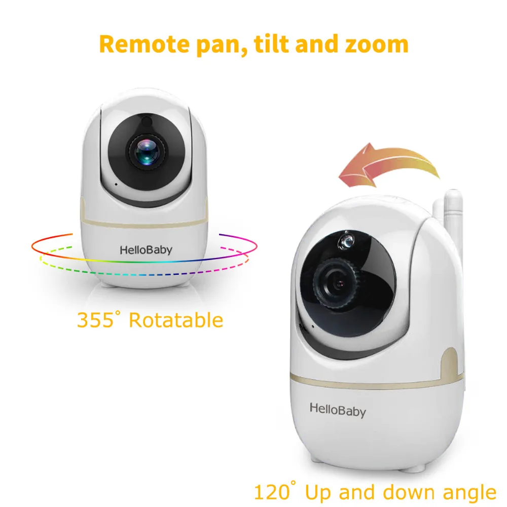  HelloBaby 3.2 Inch HB65 Baby Video Monitor with Remote Camera Pan-Tilt-Zoom Two Way back system Nig
