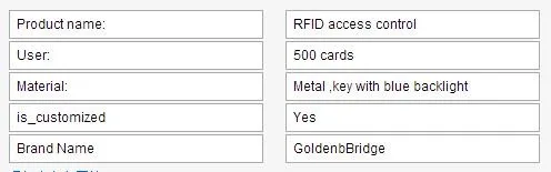 Высокое качество 500 RFID карты металлический контроль доступа с клавиатурой GB-AC112