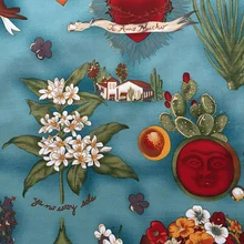 LEO& LIN винтажная рок-печать поплин синяя рамка Лоскутная хлопковая ткань Tissus 50 см