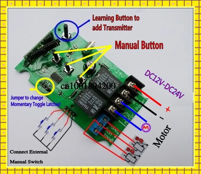 

DC/AC 12V 24V 36V Motor Manual Controller Motor manual operating Controller 60W Motor Forwards Reverse Up Down Stop Limit Switch