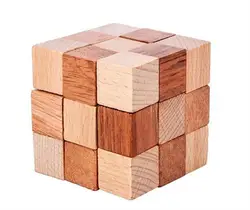Challenging IQ Wooden Cube Puzzle Mind Brain Teaser Puzzles Game for Adults Kids