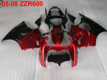 

Injection mold hot sale fairing kit for Kawasaki Ninja ZZR600 05 06 07 08 wine red black fairings ZZR600 2005-2008 TW30